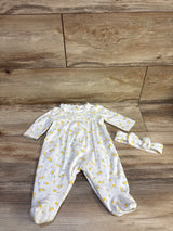 Little Me 2pc Smocked Footed Coverall & Headband Set White sz 3m