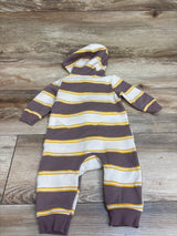 Carter's Striped Hooded Coverall Brown sz 6m