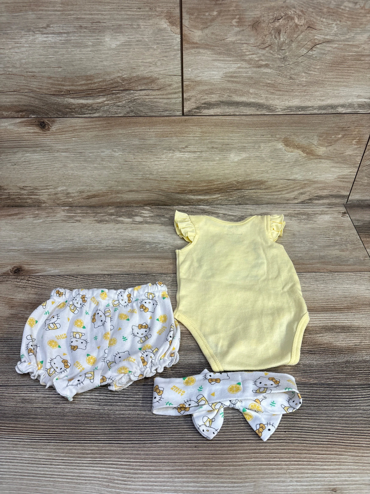Hello Kitty 3pc Tank Bodysuit, Bloomers & Headband Set Yellow sz 3m