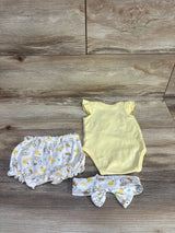 Hello Kitty 3pc Tank Bodysuit, Bloomers & Headband Set Yellow sz 3m