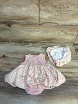 Sterling Baby 2pc I Love Grandma Bodysuit Dress & Hat Set Pink sz 3m