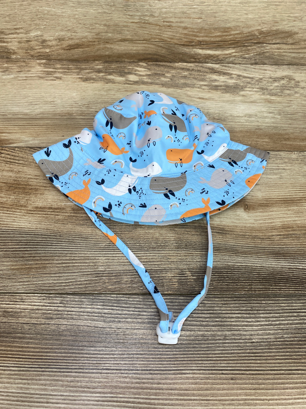 Whales Print Bucket Hat Blue Sz 2T-3T