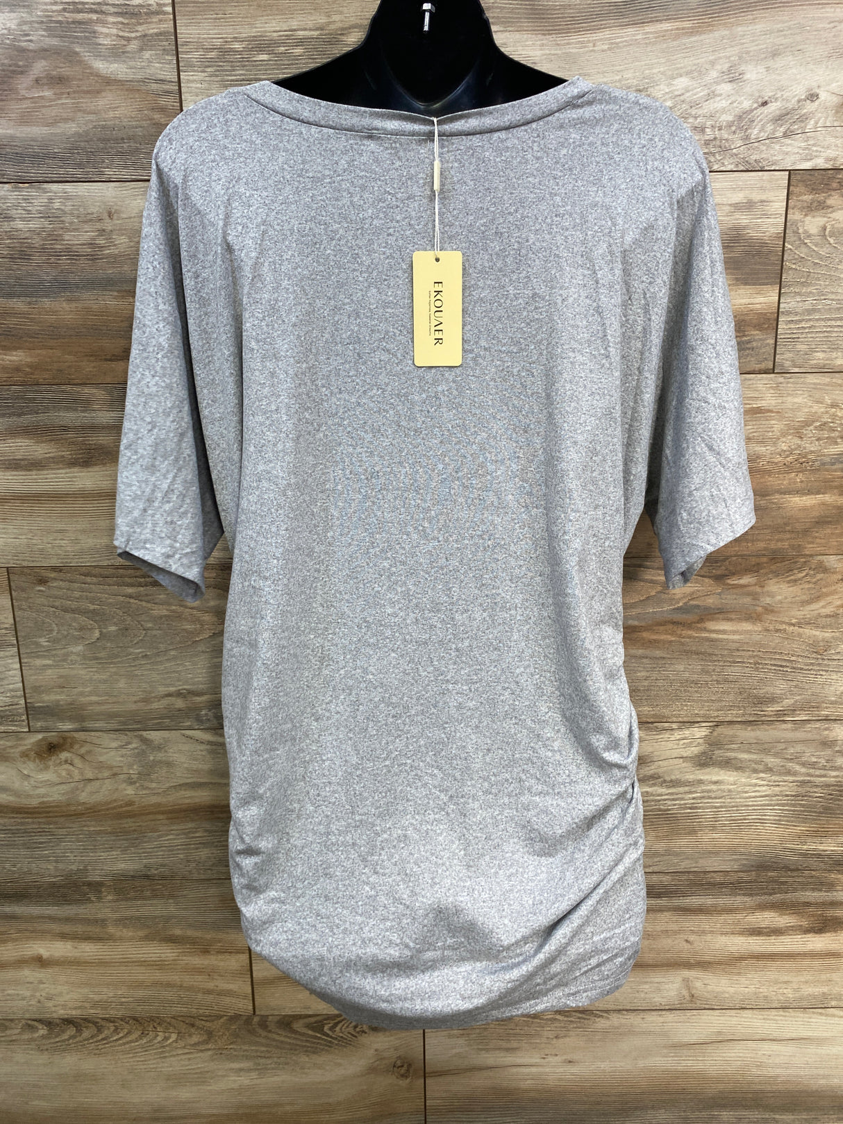 NEW Ekouaer Maternity Ruched Shirt Grey sz XXL