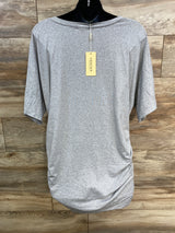 NEW Ekouaer Maternity Ruched Shirt Grey sz XXL