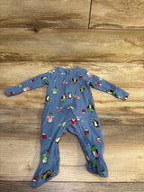 Old Navy Christmas Penguin Sleeper Blue sz 3-6m