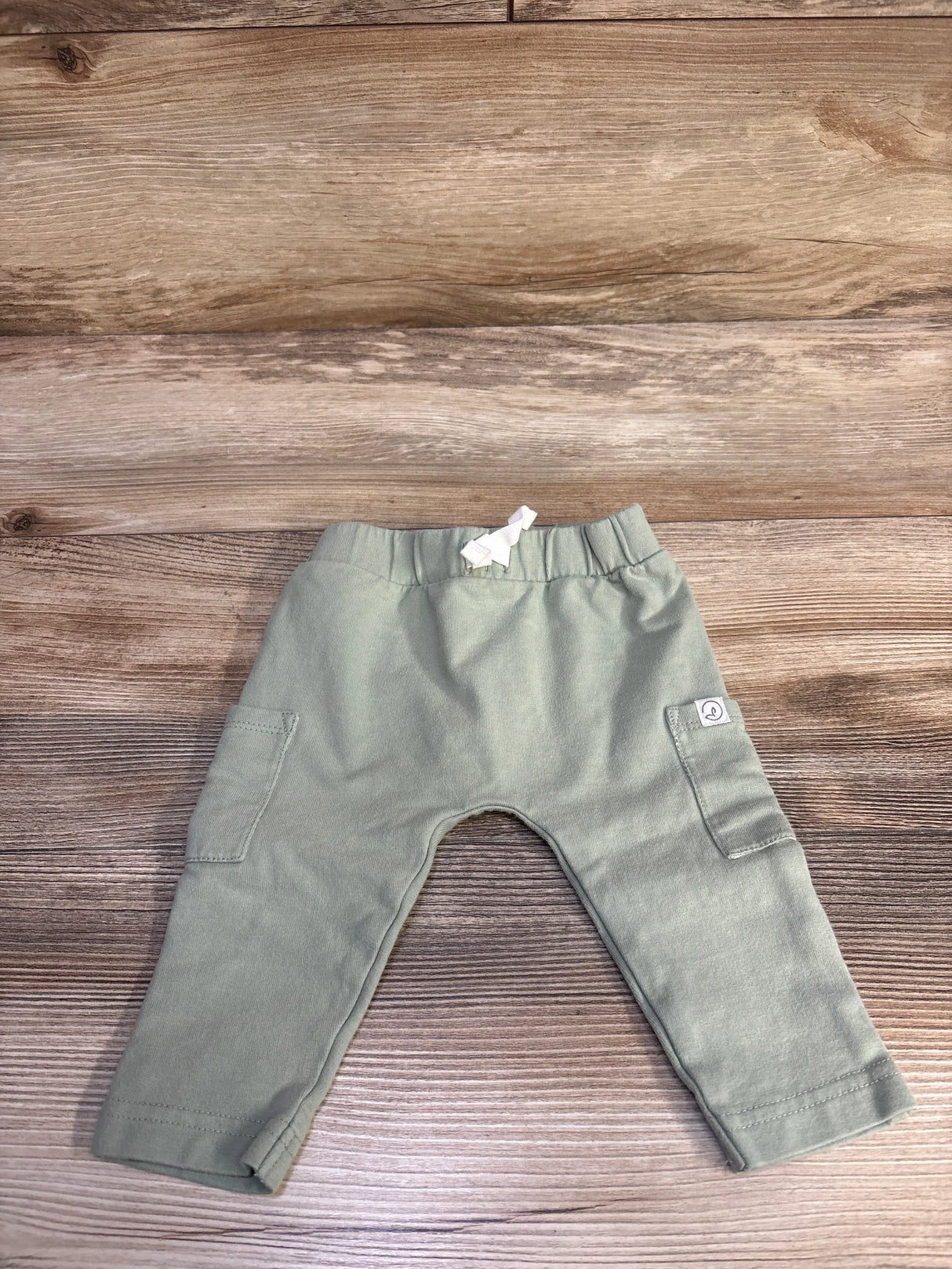 Little Planet Organic Drawstring Cotton Pants Sage sz 6m