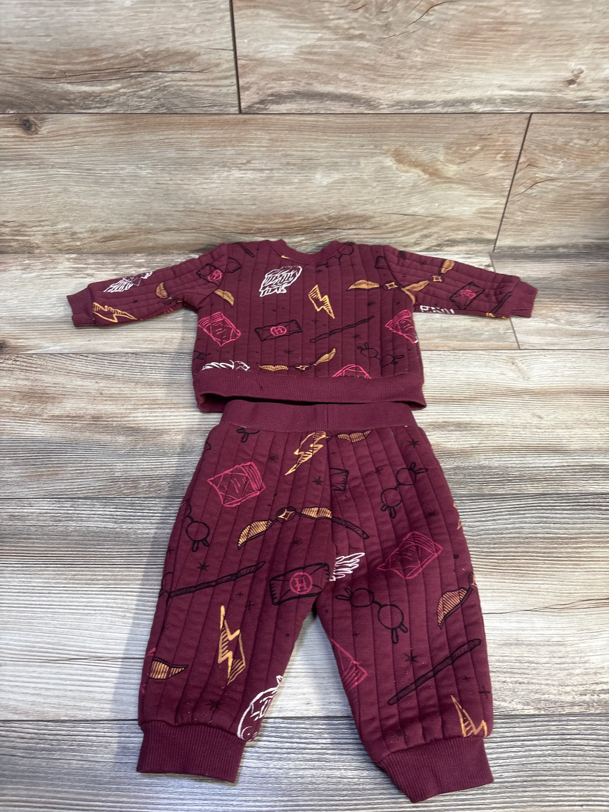 Harry Potter 2pc Sweatshirt & Pants Set Maroon sz 3/6m