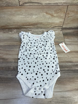 NEW Cat & Jack Ribbed Flitter Sleeve Polka Dot Bodysuit White sz 178m