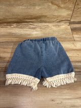 Tassel Trim Pull-On Denim Shorts Blue sz 12-18m