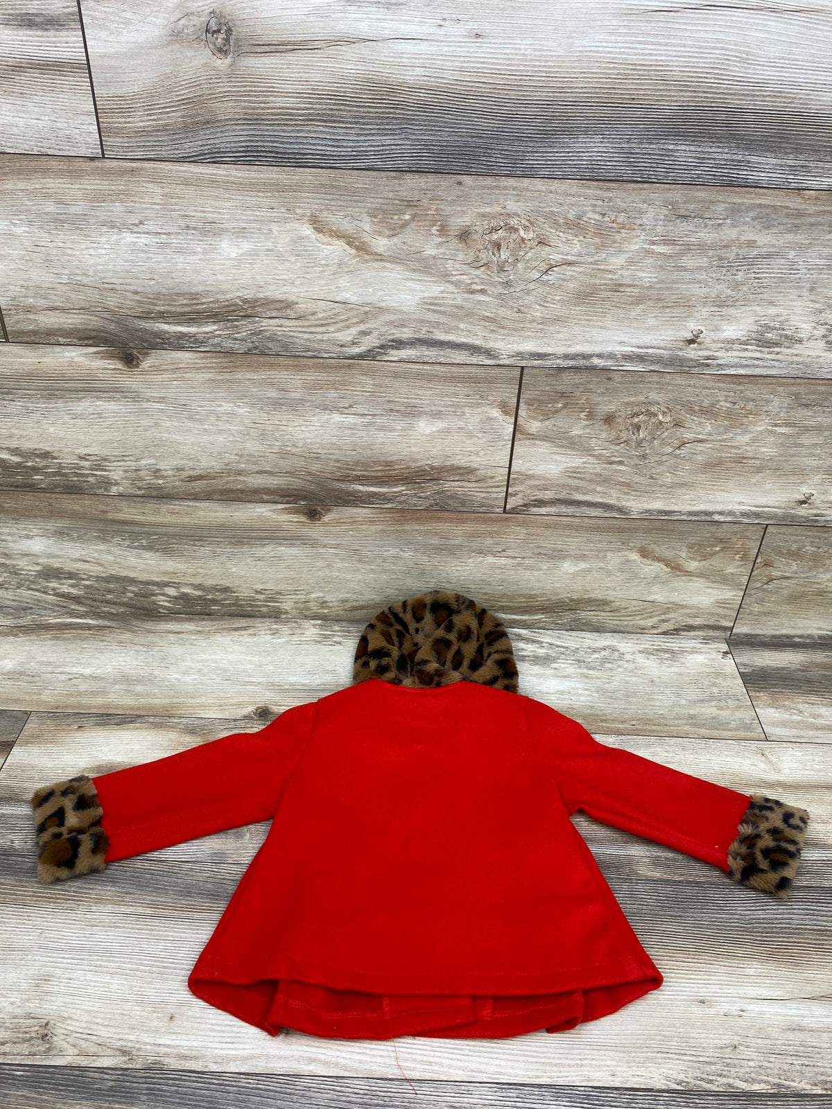 PatPat Plush Hood Fleece Pea Coat Red sz 18m