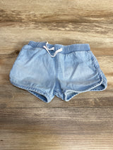 Cat & Jack Chambray Drawstring Shorts Blue sz 2T