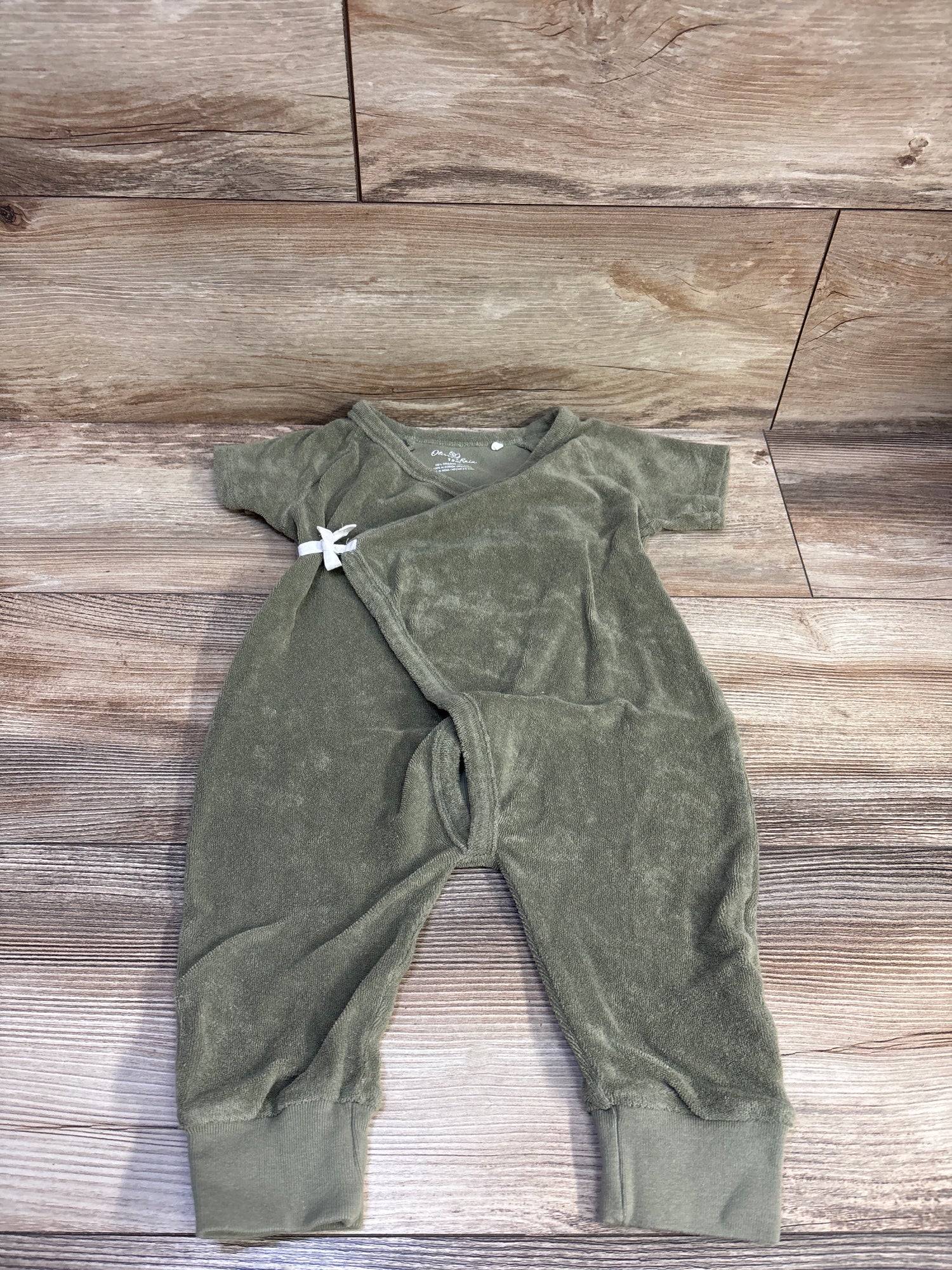 Oliver & rain Terry Cloth Jumpsuit Green sz 12m