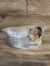 Pack of Abana pre-sterilized breast milk storage bags on wood background