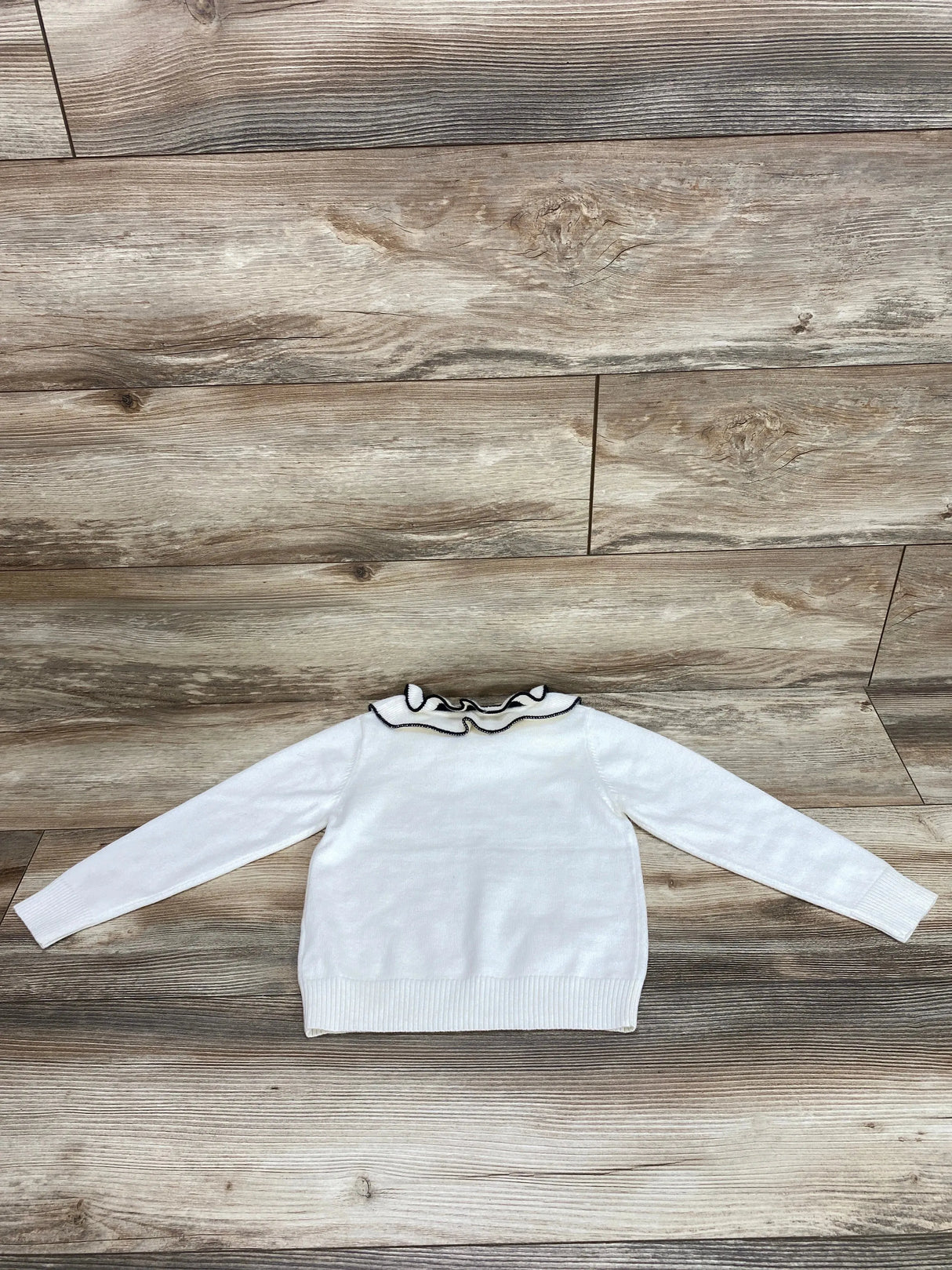 NEW Doe a Dear Ruffle White Sweater sz 4T