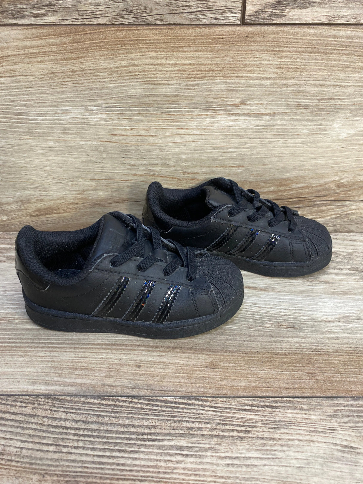 Adidas Superstar EL I 'Triple Black Iridescent' Sneakers - Me n Mommy To Be