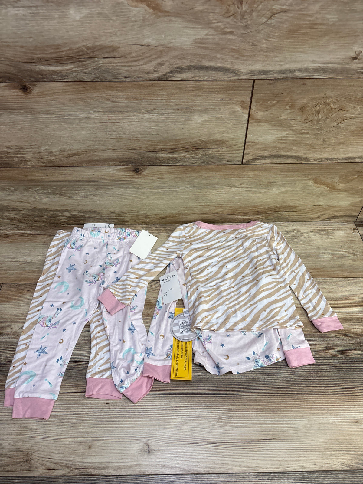 NEW Sleep On It 4pc Bamboo Pajama Set Pink sz 24m