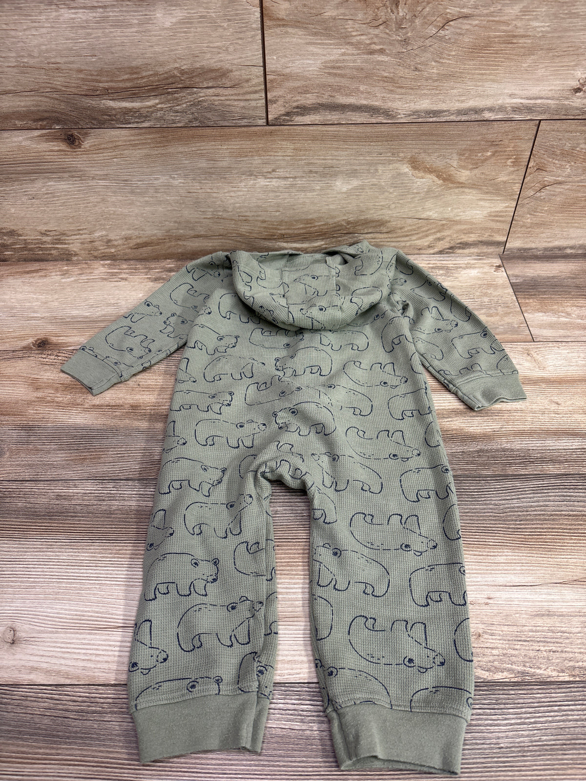 Carter's Waffle Knit Hooded Coverall Green sz 18m