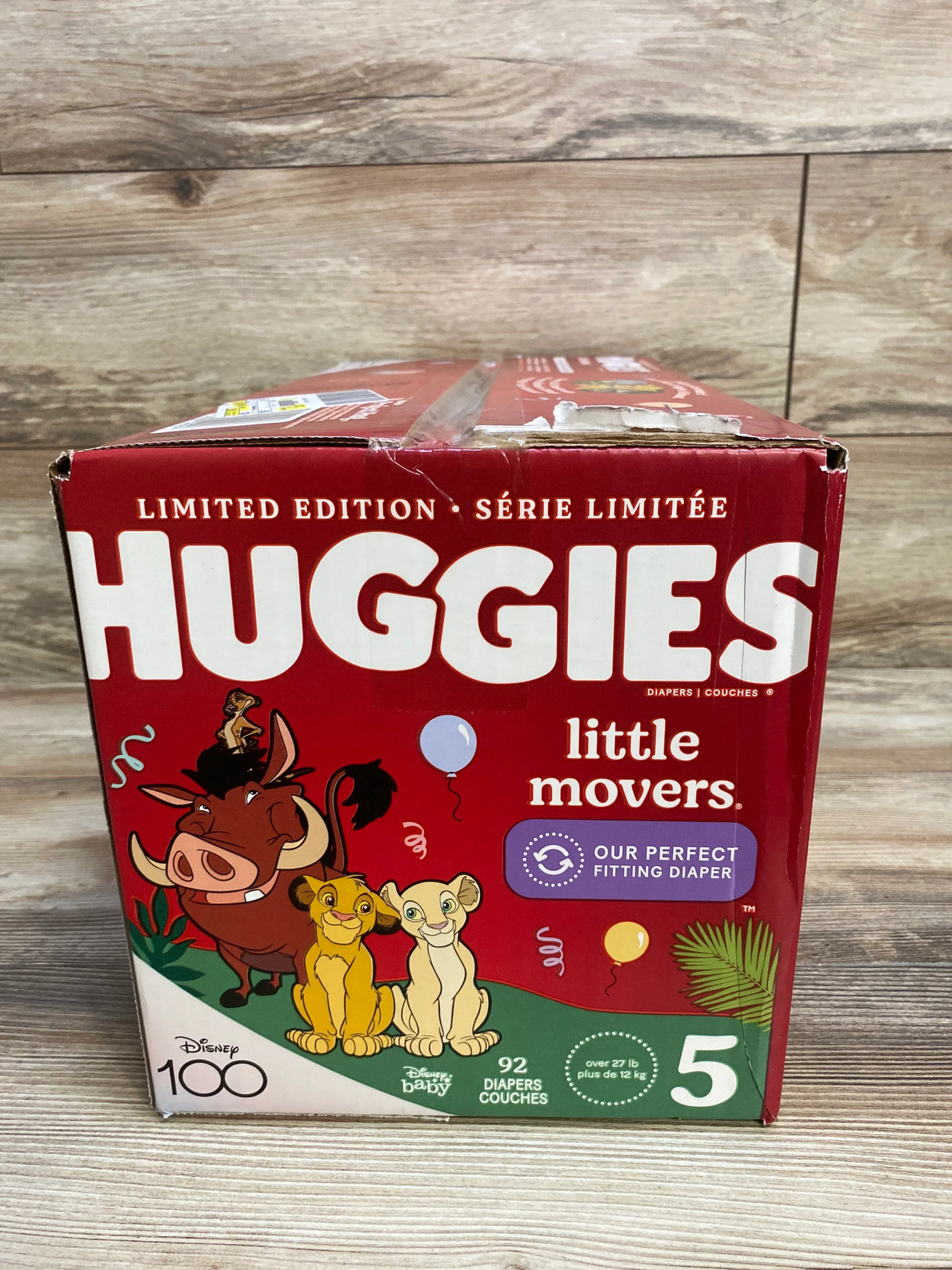 NEW Box of Huggies Little Movers Baby Disposable Diapers 92ct, Size 5