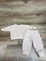 MiniOlie Mama's Coffee Date 2pc Sweatshirt Set Cream sz 3-6m