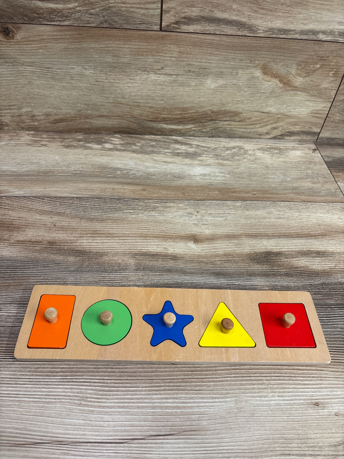 QODOFLR First Jumbo Knob Wooden Shape Puzzle