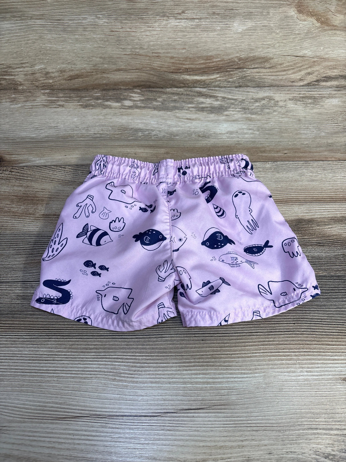 Cat & Jack Fish Print Swim Trunks Purple sz 2T