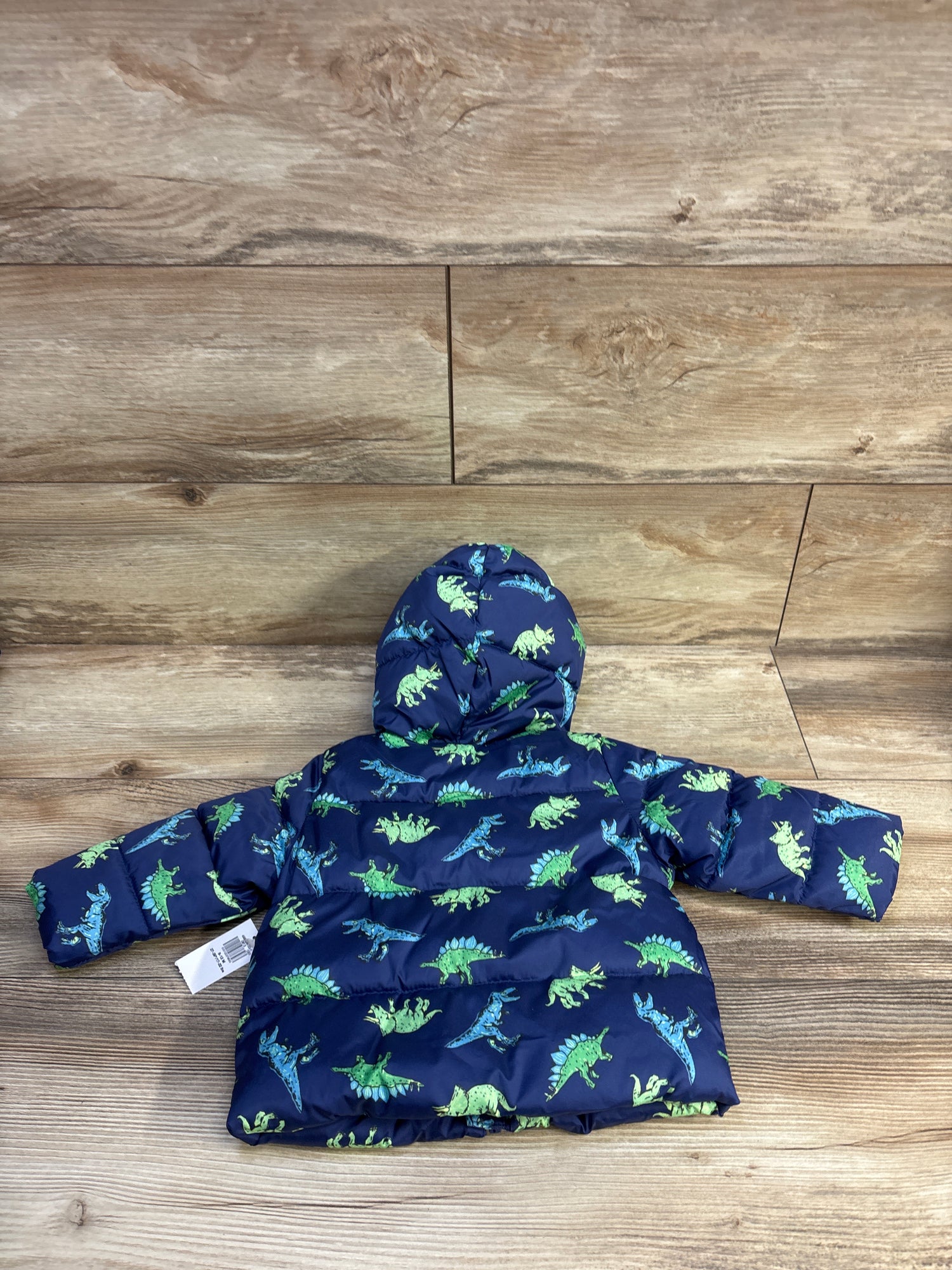 NEW Old Navy Dinosaur Puffer Jacket Blue sz 6-12m