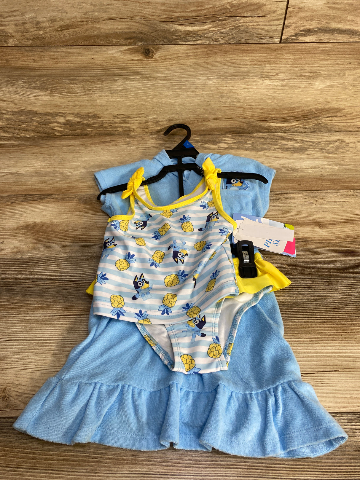 NEW Bluey 3pc Swimsuit & Coverup Blue sz 2T