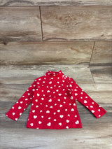 Old Navy Ribbed Heart Print Turtle Neck Shirt Pink sz 12-18jm