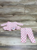 Disney Store 2pc Minnie Mouse Peplum Top & Leggings Pink sz 3-6m - Me n Mommy To Be