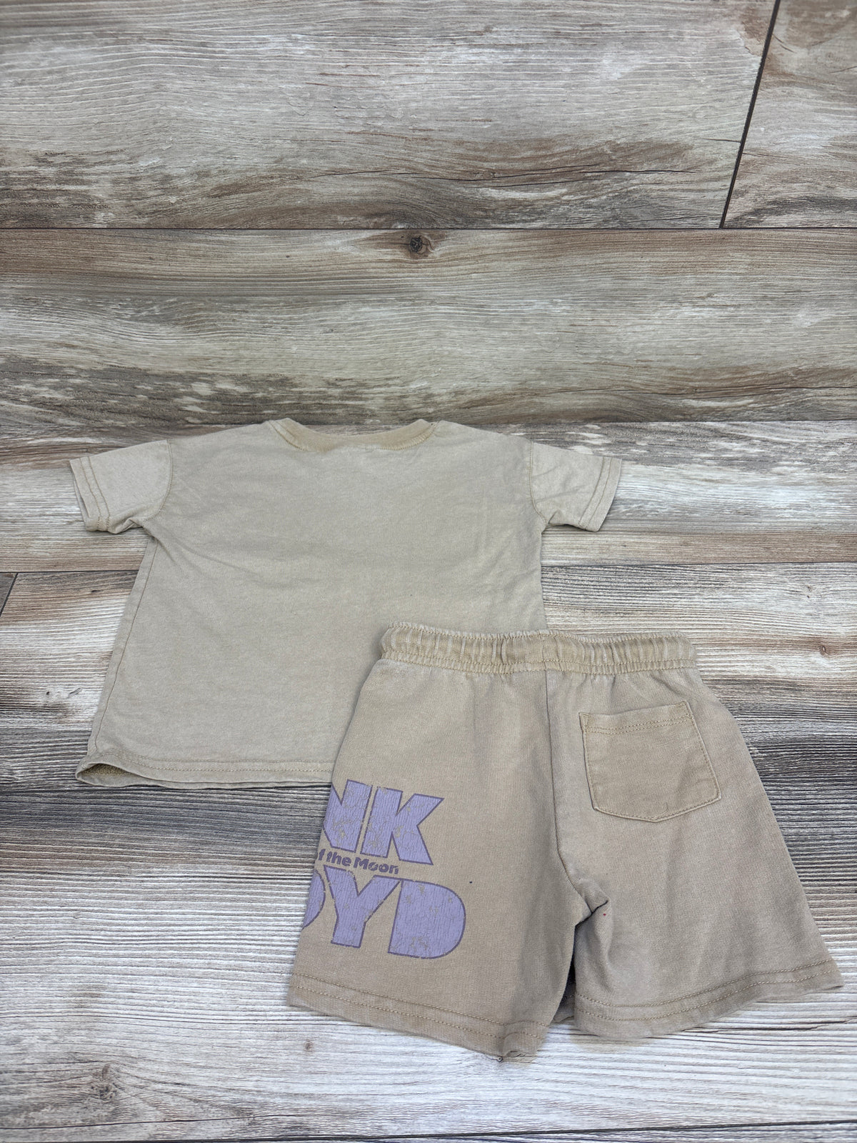 Pink Floyd 2pc Shirt & Shorts Set Beige sz 2T