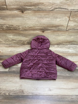 Cat & Jack Fleece Lined Puffer Jacket Purple sz 18m