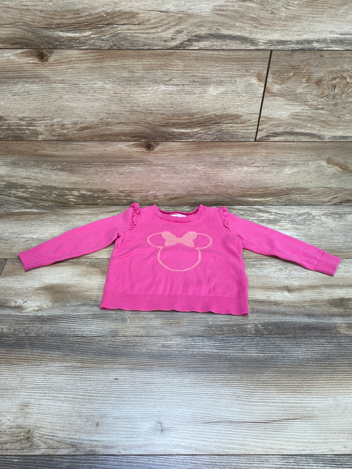 Baby Gap Disney Minnie Mouse Ruffle Sweater Pink sz 2T