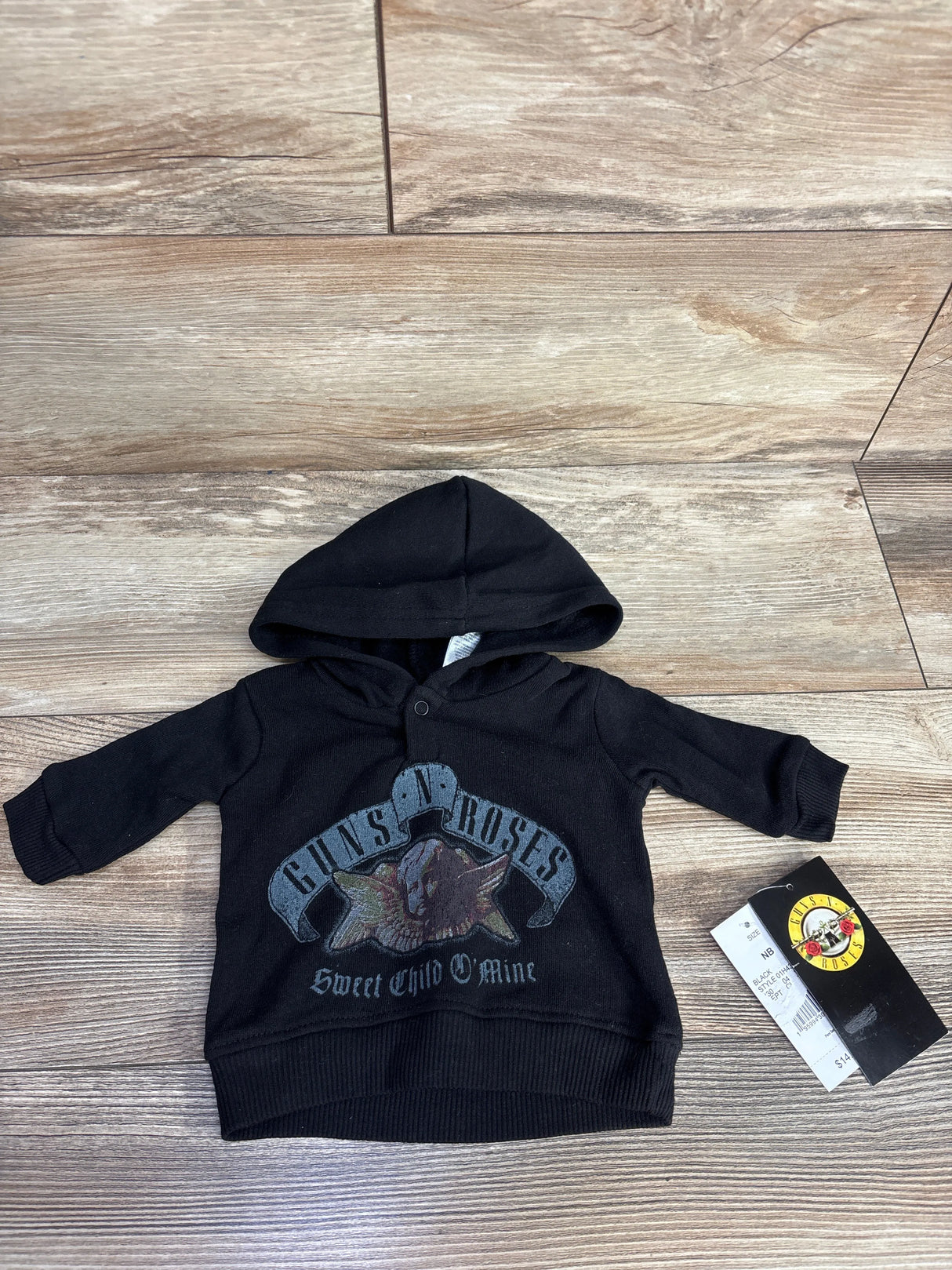 NEW Guns 'N' Roses Pull Over Hoodie Black sz Newborn