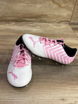 PUMA Tacto II FG Junior Soccer Cleats White/Pink sz 11c
