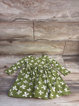 Hanna Andersson Long Sleeve Skater Dress in Butterflies on Moss Green sz 2T