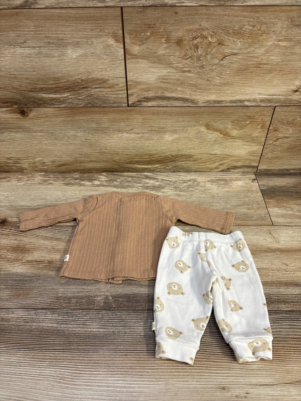 Huggies 2pc Long Sleeve Shirt & Pants Set Tan sz Newborn