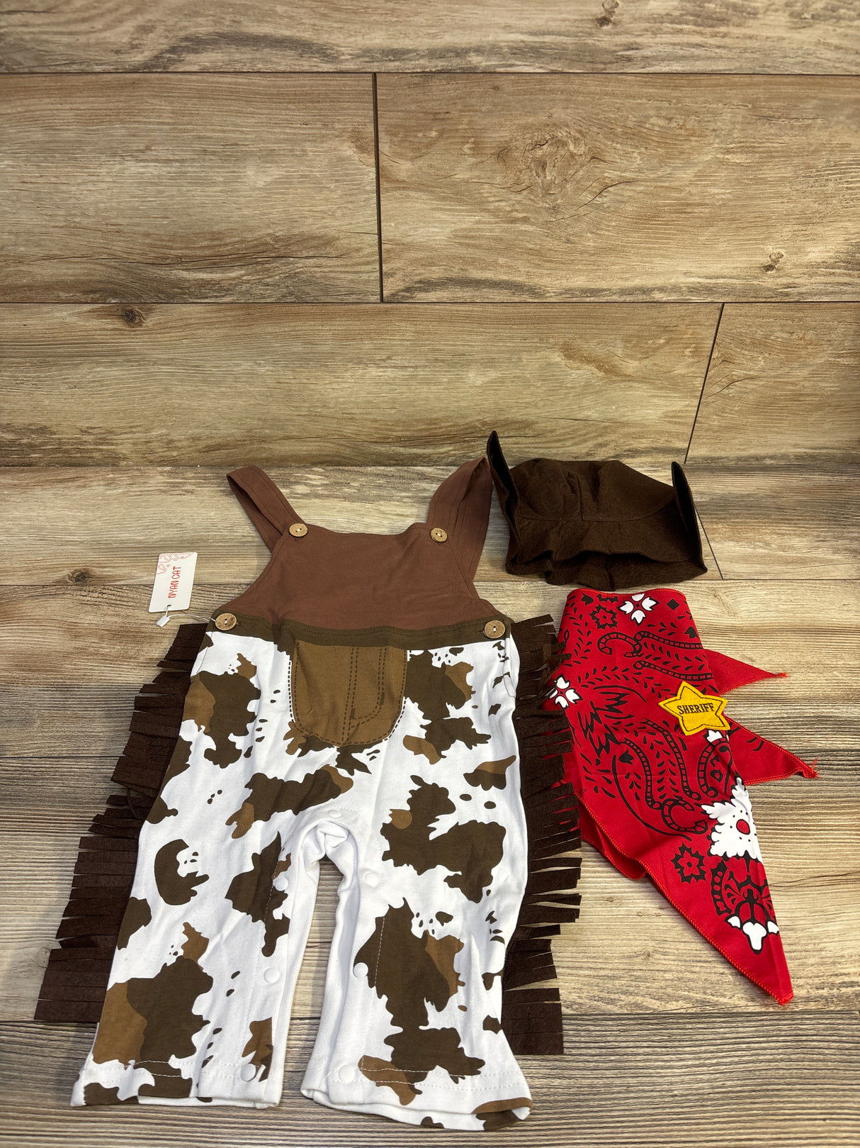 NEW Bilo 3pc Cowboy Sheriff Costume Brown sz 18-24m