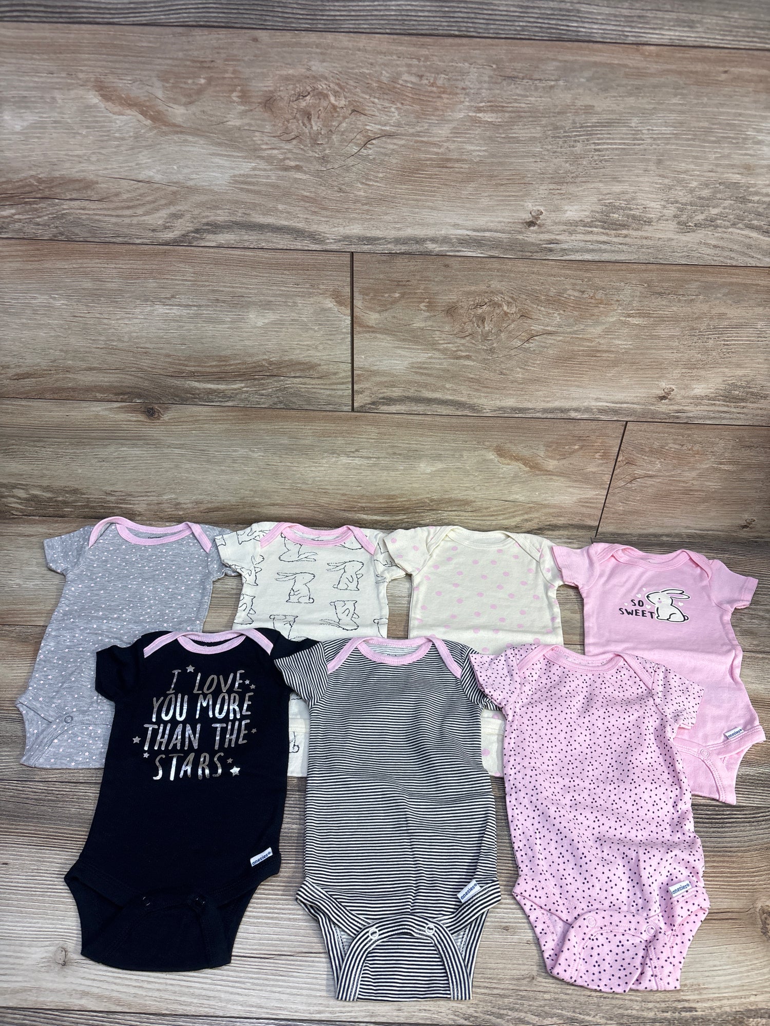 Gerber 7pk Bodysuit Set Pink sz 0-3m