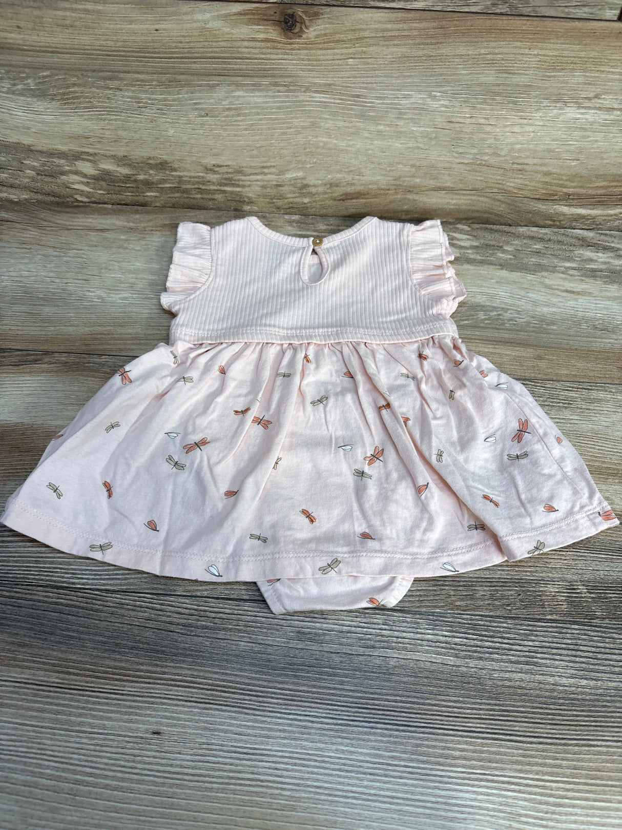 Carter's Dragonfly Print Bodysuit Dress Pink sz 6m - Me n Mommy To Be