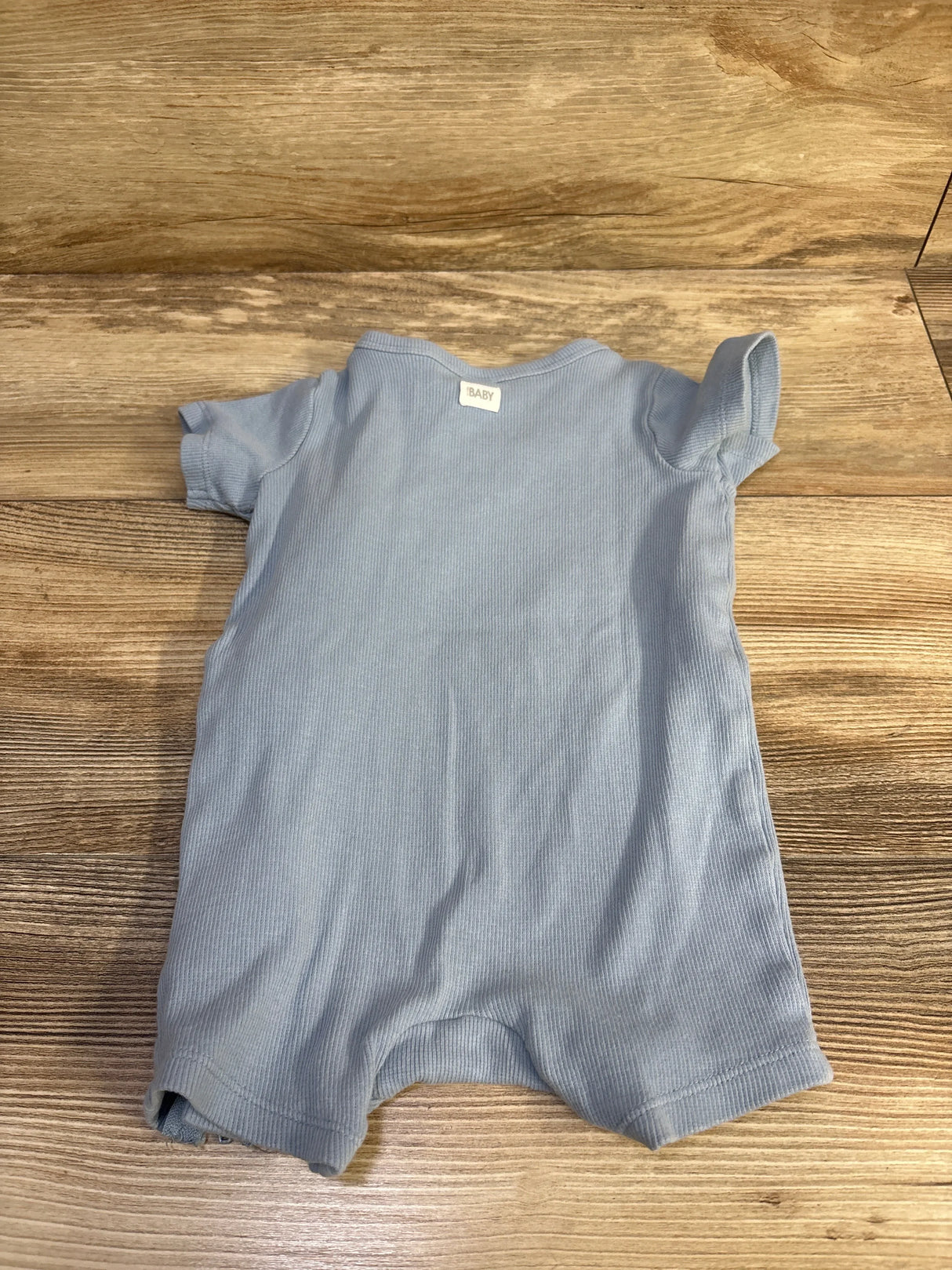 Cotton On Baby Organic Ribbed Short Sleeve Zip Romper Blue sz 6-9m