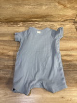 Cotton On Baby Organic Ribbed Short Sleeve Zip Romper Blue sz 6-9m