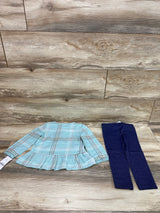 NEW Carter's 2pc Plaid Top & Leggings Mint sz 2T