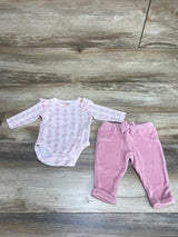 Tahari Baby 2pc Floral Bodysuit & Pants Pink sz 0-3m