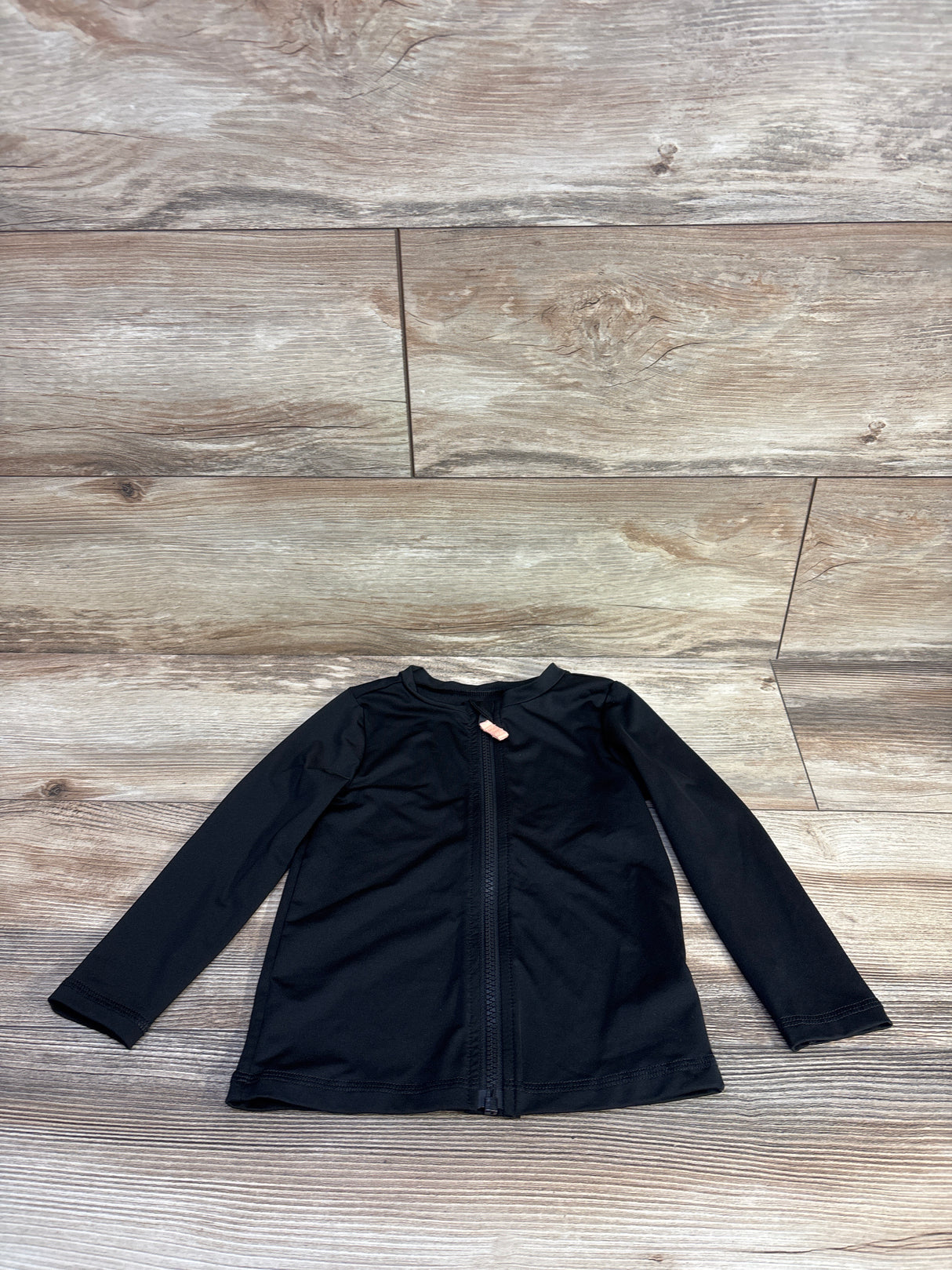 Cat & Jack Full Zip Rash Guard Shirt Black sz 3T
