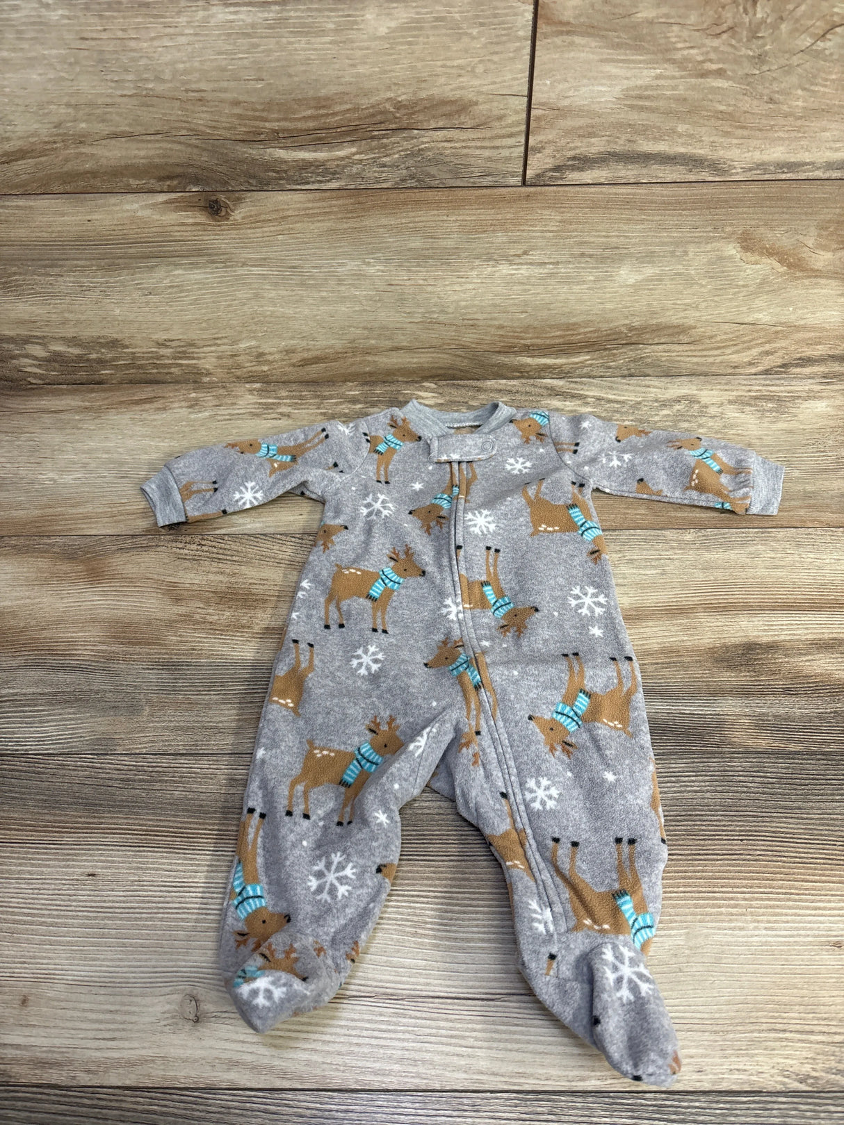 Simple Joys Reindeer Christmas Blanket Sleeper Grey sz 0-3m