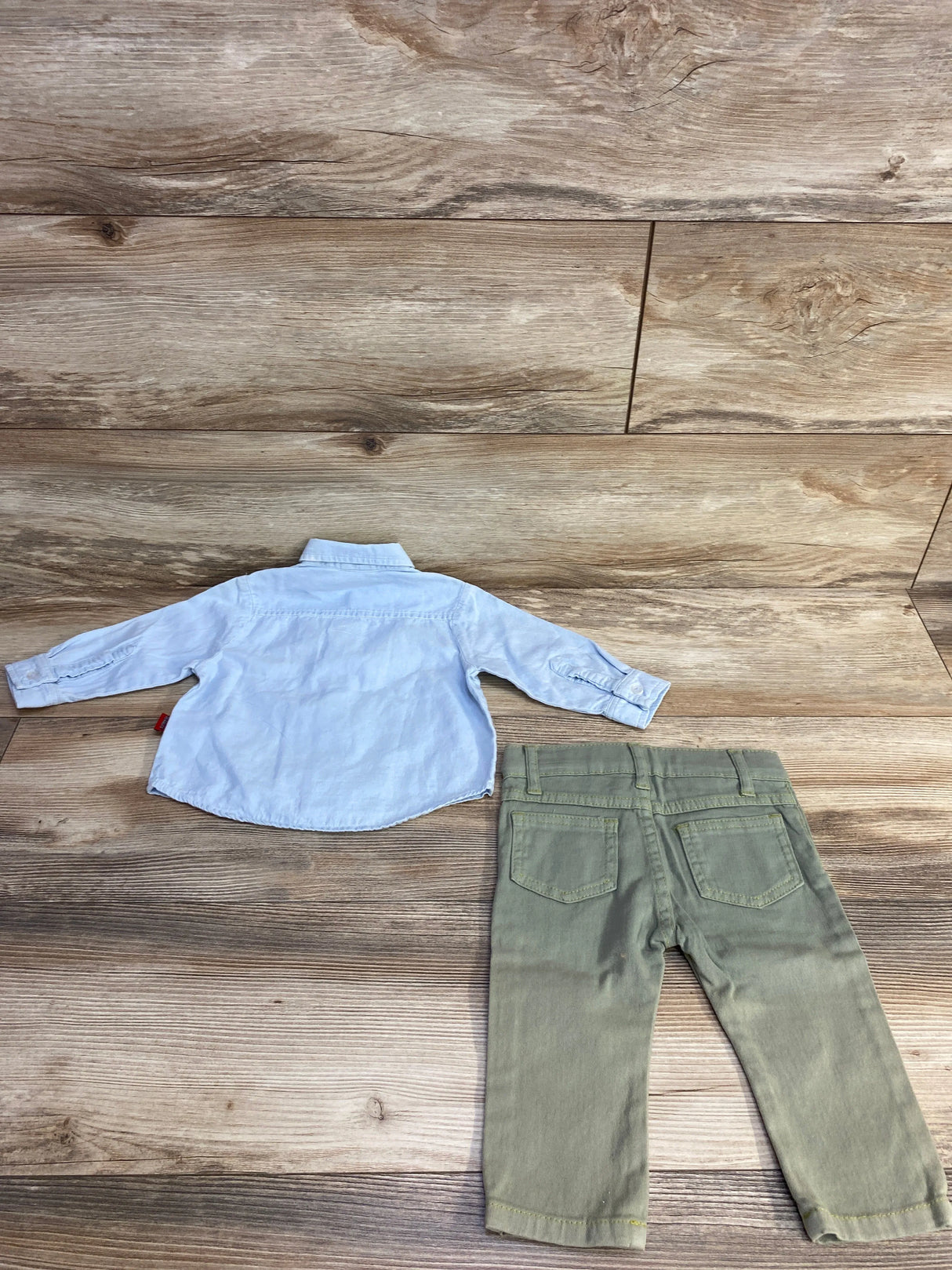 Peanuts 2pc Snoopy Button Up Shirt & Pants Blue sz 6m