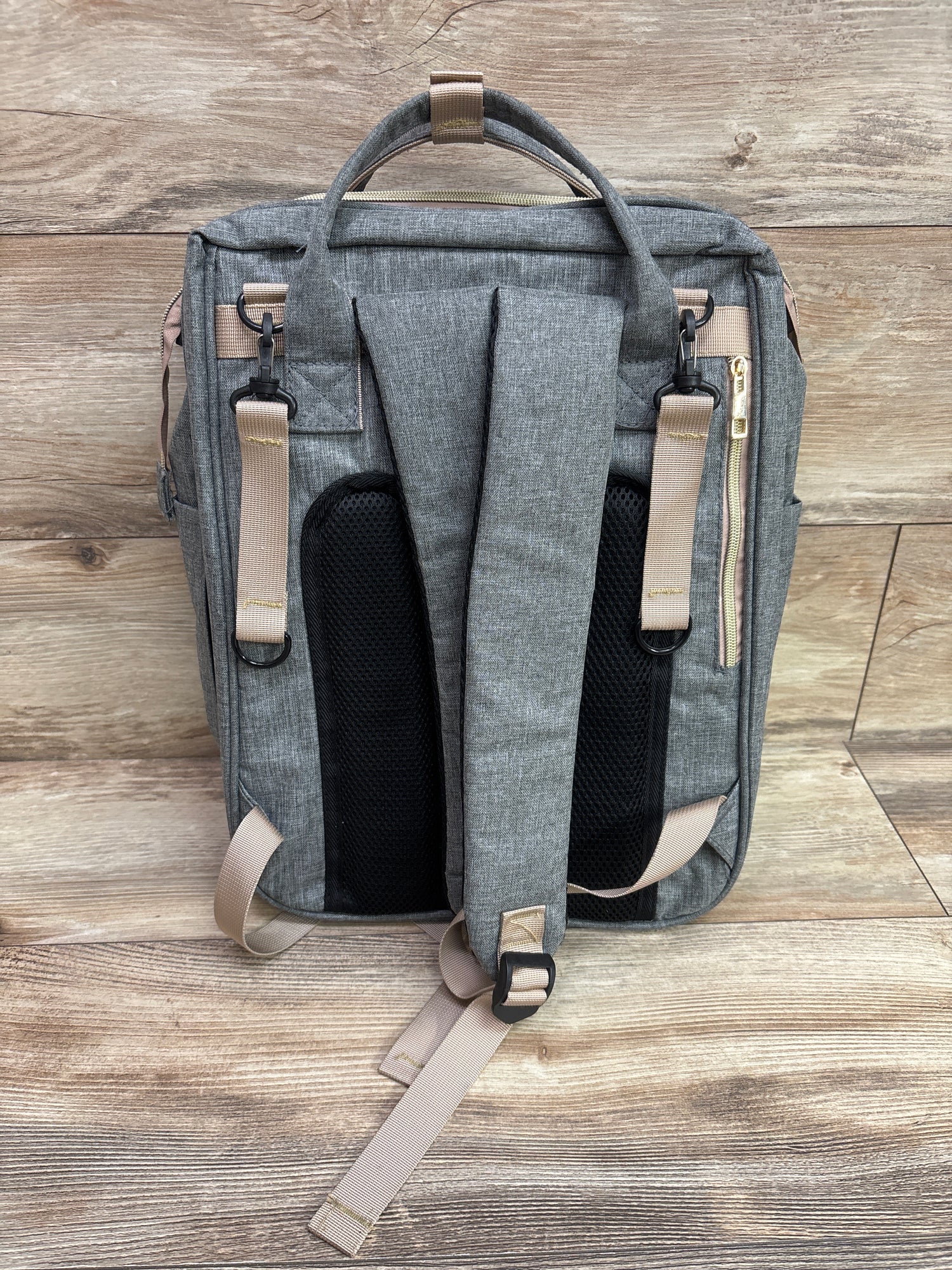 Living Traveling Share 8-in-1 Diaper Bag Backpack with Changing Station, Grey