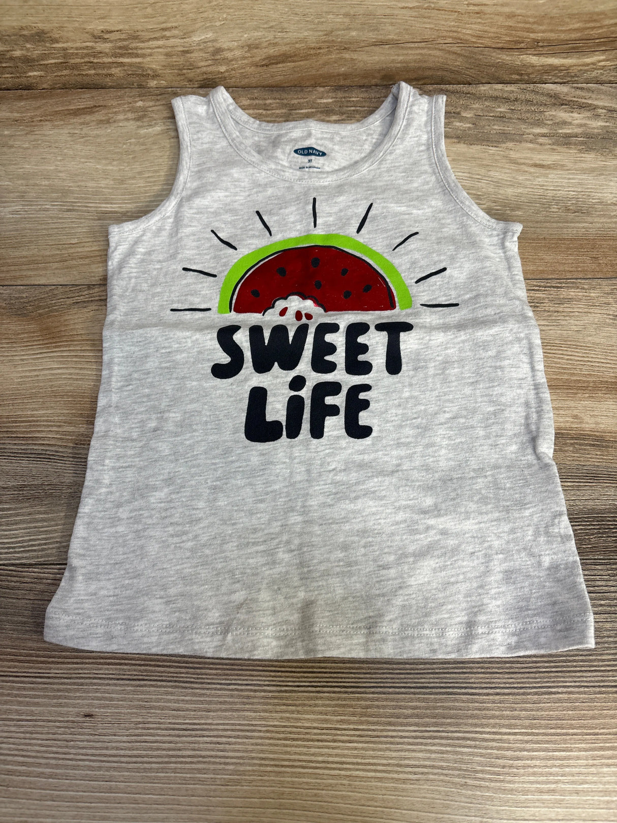 Old Navy Sweet Life Tank Top Grey sz 3T - Me n Mommy To Be