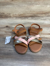 NEW Children's Place Criss-Cross Metallic Sandals Brown sz 13c