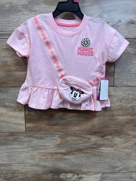Pink Disney Junior Minnie Mouse shirt with matching purse for size 18m